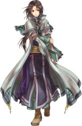 Rule 34 | 1boy, black hair, blue robe, book, boots, brooch, brown footwear, capelet, facial mark, fire emblem, fire emblem: radiant dawn, forehead mark, holding, holding book, jewelry, long hair, long sleeves, looking at viewer, male focus, nemupon (goodlucky), nintendo, open clothes, open robe, red eyes, robe, simple background, soren (fire emblem), white background, white capelet, white robe, wide sleeves