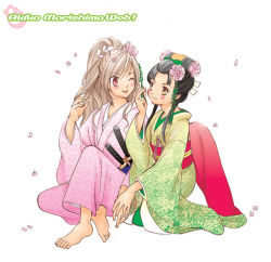 Rule 34 | 2girls, cherry blossoms, japanese clothes, kimono, morishima akiko, multiple girls, original