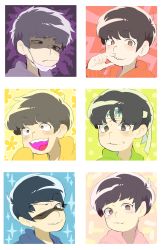 Rule 34 | 10s, 6+boys, brothers, brown eyes, brown hair, eyebrows, hachimaki, headband, heart, heart-shaped pupils, highres, hood, hoodie, male focus, matsuno choromatsu, matsuno ichimatsu, matsuno jyushimatsu, matsuno karamatsu, matsuno osomatsu, matsuno todomatsu, mouth mask, multiple boys, one eye closed, open mouth, osomatsu-kun, osomatsu-san, red eyes, sextuplets, shaded face, siblings, smile, smirk, sparkle, sunglasses, surgical mask, sweatdrop, symbol-shaped pupils, thick eyebrows, tokimekiwaku, upper body, wiping nose