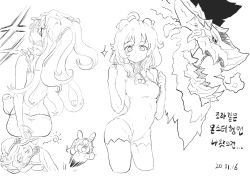 Rule 34 | animal ears, baron bunny (genshin impact), drooling, fischl (genshin impact), ganyu (genshin impact), genshin impact, greyscale, lisa (genshin impact), long hair, looking at viewer, looking back, monochrome, rabbit ears, riffle hunter, short hair, simple background, sketch, sleeping, sparkle, star (symbol), white background