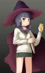 Rule 34 | black background, chalice, cup, dagger, hat, holding, holding dagger, holding knife, holding weapon, hubrael, knife, school uniform, serafuku, simple background, solo, sweater, tagme, weapon, witch, witch hat
