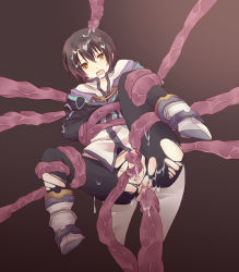 Rule 34 | 1boy, black hair, blush, jude mathis, male focus, open mouth, penis, rape, solo, tales of (series), tales of xillia, tears, tentacles, tentaclejob, tentacles on male, torn clothes