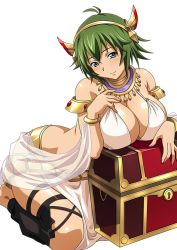 Rule 34 | 00s, 1girl, artist request, breasts, female focus, green hair, ikkitousen, kyocho chuukou, large breasts, solo, tagme