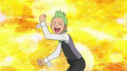 Rule 34 | 10s, animated, animated gif, cilan (pokemon), creatures (company), dancing, disco, fabulous, game freak, green hair, gym leader, lowres, male focus, nintendo, official art, pokemon, pokemon (anime), pokemon bw, screencap