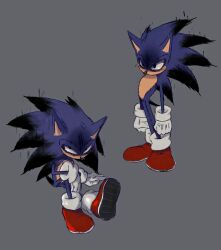 Rule 34 | 1boy, angry, dusveleth, exe (revie), faker (revie), gloves, highres, looking at another, serious, sonic.exe, sonic (series), sonic the hedgehog, white gloves