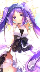 Rule 34 | 1girl, armlet, bad id, bad pixiv id, dress, euryale (fate), euryale (third ascension) (fate), fate/hollow ataraxia, fate (series), hairband, highres, jewelry, long hair, looking at viewer, necklace, purple eyes, purple hair, satoimo chika, sketch, solo, twintails