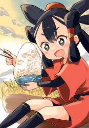 Rule 34 | + +, 1girl, :d, barashiya, black eyes, black hair, blush, blush stickers, bowl, chopsticks, drooling, eating, excited, food, grass, hair ornament, happy, highres, japanese clothes, mouth drool, open mouth, rice, sakuna-hime, sitting, sky, smile, solo, sparkling eyes, tensui no sakuna-hime, wide sleeves
