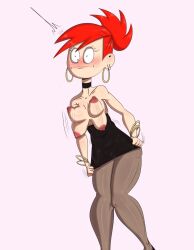 Rule 34 | 1girl, ass, ass grab, bouncing breasts, breasts, dress, female focus, foster&#039;s home for imaginary friends, frankie foster, jewelry, legs, necklace, red hair, surpirsed, tagme, tayuri, trembling
