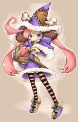 Rule 34 | 1girl, hat, original, pota, pota (nabrinko), solo, striped clothes, striped thighhighs, thighhighs, witch hat