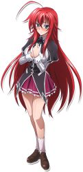 Rule 34 | 10s, 1girl, blue eyes, blush, breasts, cleavage, high school dxd, large breasts, long hair, long image, rias gremory, solo, tagme, tall image, transparent background, underboob