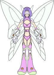 Rule 34 | digimon, digimon (creature), fairimon, gloves, head wings, long hair, mask, wings