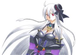 Rule 34 | breasts, cleavage, dress, gloves, hat, jewelry, long hair, project diva, project diva (series), red eyes, silver hair, tagme, vocaloid, yowane haku