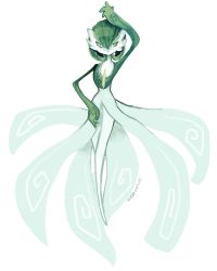Rule 34 | commentary, creatures (company), english commentary, full body, game freak, gardevoir, gen 3 pokemon, green eyes, green hair, green theme, memookami, nintendo, pokemon, pokemon (creature), simple background, solo, standing, transparent background, white background
