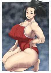 Rule 34 | 1girl, boku no hero academia, breasts, highres, huge breasts, oryutoo, ponytail, solo, yaoyorozu momo