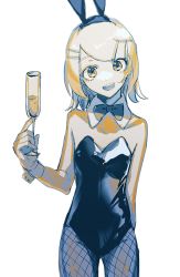 Rule 34 | 1girl, animal ear hairband, animal ears, arm behind back, bare shoulders, black leotard, bow, bowtie, breasts, collarbone, cup, detached collar, drinking glass, fake animal ears, fishnet pantyhose, fishnets, hair ornament, hairclip, head tilt, holding, holding cup, kagamine rin, leotard, looking at viewer, monochrome, necktie, open mouth, pantyhose, playboy bunny, rabbit ear hairband, rabbit ears, shimeji (user fkzg7225), short sleeves, sketch, small breasts, smile, solo, strapless, strapless leotard, swept bangs, vocaloid, wine glass, wrist cuffs