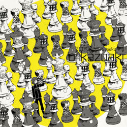 Rule 34 | 1boy, arm at side, bishop (chess), boots, character name, chess piece, dated, hand up, king (chess), knight (chess), long sleeves, looking away, male focus, mini person, miniboy, ouji kazuaki, pants, queen (chess), rook (chess), sasaka-ma, short hair, smile, solo, standing, world trigger, yellow background