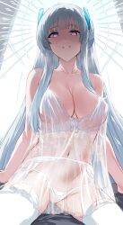 1girl absurdres blue_archive breasts breasts_apart cleavage hews highres large_breasts lingerie navel noa_(blue_archive) panties thighhighs underwear veil