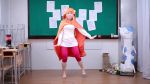 Rule 34 | 1girl, animated, asian, barefoot, blonde hair, bottle, breasts, chalkboard, chips (food), coca-cola, cosplay, dancing, desk, doma umaru, feet, food, full body, himouto! umaru-chan, hood, long hair, music, photo (medium), product placement, short hair, sound, toes, video