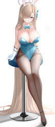 Rule 34 | 1girl, absurdres, animal ears, arm support, asuna (blue archive), asuna (bunny) (blue archive), bare shoulders, black pantyhose, blue archive, breasts, chair, cleavage, detached collar, elbow gloves, fake animal ears, full body, gloves, hair ornament, hair over one eye, high heels, highleg, highleg leotard, highres, large breasts, leotard, long hair, looking at viewer, mole, mole on breast, pantyhose, parted lips, playboy bunny, rabbit ears, shadow, simple background, sitting, smile, strapless, strapless leotard, thighband pantyhose, thighs, tina (tinafya), very long hair, white background