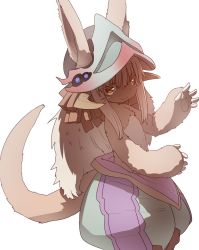Rule 34 | 10s, artist request, brown eyes, rabbit, furry, grey hair, made in abyss, nanachi (made in abyss), open mouth