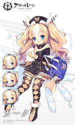 Rule 34 | 1girl, :d, :q, ;d, ^^^, anchor symbol, animal, argyle, argyle clothes, argyle legwear, argyle pantyhose, artist request, azur lane, bag, bag charm, black dress, black footwear, black hat, blonde hair, blue eyes, blush, boots, brown mittens, character charm, character doll, charm (object), closed mouth, commentary request, copyright name, diagonal stripes, dress, expressions, full body, fur-trimmed boots, fur-trimmed mittens, fur trim, hair ribbon, hat, head tilt, holding, holding animal, kalk (azur lane), kalk (snow fairy schoolgirl) (azur lane), long hair, long sleeves, looking at viewer, mittens, multicolored hair, official art, one eye closed, open mouth, pantyhose, rabbit, ribbon, school bag, smile, streaked hair, striped ribbon, tongue, tongue out, two side up, very long hair, white hair, white ribbon, wide sleeves