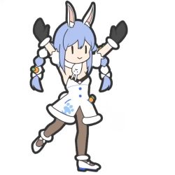 Rule 34 | 1girl, animal ear fluff, animal ears, animated, black gloves, blue hair, braid, clenched hands, dancing, don-chan (usada pekora), dress, fur trim, gloves, hololive, iosys, iosys parody, looping animation, open hands, pantyhose, parody, rabbit ears, rabbit girl, rabbit tail, solo, thigh strap, tian nya, twin braids, twintails, usada pekora, usada pekora (1st costume), video, virtual youtuber, waving, white background, white dress