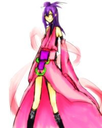 Rule 34 | 1boy, amane nishiki, arc system works, bad id, bad pixiv id, bare shoulders, blazblue, blazblue: chronophantasma, detached sleeves, green eyes, hair ornament, japanese clothes, male focus, purple hair, solo, spiralmove, trap