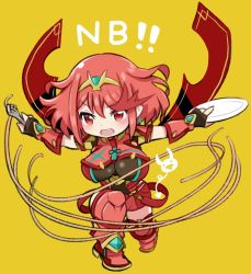 Rule 34 | 1girl, black gloves, breasts, chest jewel, earrings, fingerless gloves, food, food plate, fork, gloves, jewelry, large breasts, ma2acworks, pasta, plate, pyra (xenoblade), red eyes, red hair, red shorts, red thighhighs, short hair, short shorts, shorts, solo, spaghetti, swept bangs, thighhighs, tiara, utensil, xenoblade chronicles (series), xenoblade chronicles 2