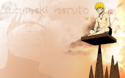 Rule 34 | 1boy, artist request, character name, cloud, frown, jewelry, male focus, multiple views, naruto, naruto (series), necklace, sage, sennin mode, sitting, spiked hair, topless male, uzumaki naruto, wallpaper