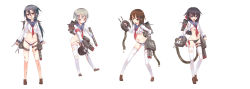 Rule 34 | 4girls, akatsuki (warship girls r), akatsuki (zhan jian shaonu), bikini, blue eyes, bow, bow panties, brown hair, crossed arms, hibiki (warship girls r), hibiki (zhan jian shaonu), ikazuchi (warship girls r), ikazuchi (zhan jian shaonu), inazuma (warship girls r), inazuma (zhan jian shaonu), long hair, multiple girls, no pants, official art, panties, purple eyes, purple hair, school uniform, serafuku, short hair, short hair with long locks, side-tie bikini bottom, stmast, striped clothes, striped panties, swimsuit, thighhighs, torn clothes, torn legwear, underwear, warship girls r, zhan jian shaonu