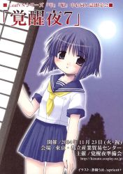 Rule 34 | 1girl, aoki ume, blue sailor collar, kashiwagi kaede, kizuato, poster (medium), sailor collar, school uniform, serafuku, shouji, sky, sliding doors, solo
