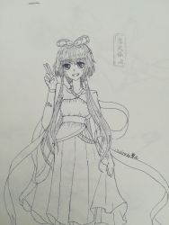 Rule 34 | 1girl, female focus, luo tianyi, sketch, solo, traditional media, vocaloid, vocanese