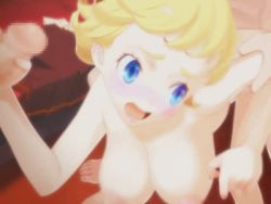 Rule 34 | animated, animated gif, blonde hair, blue eyes, breasts, censored, group sex, handjob, kurita yumiko, large breasts, lowres, nipples, nude, penis, sex, sex from behind, short hair, tagme, tinkle bell, tinklebell soft, tsukiakari no raspberry, vaginal