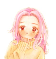 Rule 34 | 1girl, blush, digimon, female focus, highres, looking at viewer, pink hair, smile, solo, tachikawa mimi