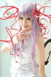 Rule 34 | al azif, cosplay, demonbane, highres, photo (medium), purple hair, saya (cosplayer)