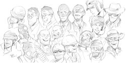 Rule 34 | 6+boys, ^ ^, bad id, bad pixiv id, balaclava, bandolier, character sheet, closed eyes, dated, demoman (tf2), engineer (tf2), everyone, eyepatch, formal, frown, glasses, greyscale, grin, hat, heavy (tf2), helmet, highres, kotteri, male focus, medic (tf2), monochrome, multiple boys, necktie, open mouth, pyro (tf2), scout (tf2), signature, sketch, ski mask, smile, sniper (tf2), soldier (tf2), spy (tf2), suit, sunglasses, team fortress 2, upper body, white background