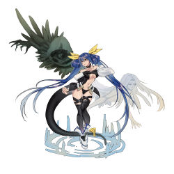 Rule 34 | 1boy, 2girls, absurdres, angel wings, arm up, asymmetrical wings, bare shoulders, belt, black legwear, black panties, blue hair, breasts, choker, cleavage, detached sleeves, dizzy (guilty gear), enryoooo, guilty gear, guilty gear x, guilty gear xx, hair between eyes, hair ribbon, hair rings, hand on own chest, high heels, highres, large breasts, long hair, long sleeves, magic circle, monster girl, multiple girls, navel, necro (guilty gear), open mouth, panties, puffy long sleeves, puffy sleeves, ribbon, simple background, sketch, stomach, tail, tail ornament, tail ribbon, thigh gap, thigh strap, thighhighs, underboob, underwear, undine (guilty gear), white background, wings, yellow ribbon