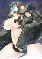 Rule 34 | 1girl, aircraft, aqua hair, armor, bikini, bikini armor, breasts, ch-53, cherno alpha, crotch plate, fringe trim, giant, giantess, haganef, hair over one eye, helicopter, huge breasts, incinerator turbines, jaeger (pacific rim), joints, legendary pictures, leotard, mecha, mecha musume, mechanical arms, pacific rim, pan pacific defense corps, pasties, personification, rain, revealing clothes, robot, robot joints, roll of nickels (pacific rim), short hair, sideboob, solo, swimsuit, thong, thong leotard, underboob, yellow eyes