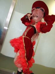 Rule 34 | another blood, boots, braid, cosplay, demonbane, dress, frills, gown, izaki nokoru, photo (medium), pink hair