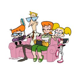 Rule 34 | brother and sister, dee dee, dexter&#039;s father, dexter&#039;s laboratory, dexter&#039;s mom, dexter (dexter&#039;s laboratory), family, father and daughter, father and son, mother and daughter, mother and son, siblings, simple background, white background