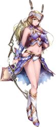 Rule 34 | 1girl, absurdres, armor, bow (weapon), full body, highres, holding, holding bow (weapon), holding weapon, purple armor, silmeria valkyrie, simple background, solo, standing, valkyrie anatomia, valkyrie profile (series), valkyrie profile 2: silmeria, weapon, white background