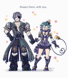 Rule 34 | 1boy, 1girl, absurdres, armor, artist request, cape, curly hair, eyepatch, closed eyes, fingerless gloves, full body, glasses, gloves, hat, highres, jacket, nintendo, open mouth, pandoria (xenoblade), pointy ears, short hair, silver hair, smile, xenoblade chronicles (series), xenoblade chronicles 2, xenoblade chronicles (series), xenoblade chronicles 2, zeke von genbu (xenoblade)