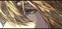 Rule 34 | 1boy, blonde hair, blue eyes, close-up, colored eyelashes, commentary request, dimitri alexandre blaiddyd, expressionless, eyelashes, eyepatch, fire emblem, fire emblem: three houses, hair between eyes, harusame (rueken), letterboxed, male focus, nintendo, one eye covered, shade, simple background, solo, white background