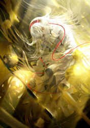 Rule 34 | 1girl, album cover, bandages, bare shoulders, cable, colored skin, cover, doro c, dress, hardcore syndrome, hardcore tano c, headphones, highres, kei (keigarou), long hair, looking at viewer, original, red eyes, sitting, solo, very long hair, white dress, white hair, white skin