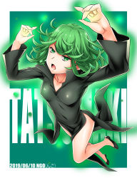 Rule 34 | 1girl, absurdres, english text, flying, highres, one-punch man, solo, tatsumaki
