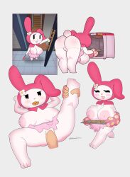 Rule 34 | 1girl, absurdres, apron, ass, breasts, chibi, cookie, disembodied penis, food, furry, highres, huge areolae, huge ass, huge breasts, my melody, naked apron, nipples, oven mitts, penis, pussy, rabbit, rabbit ears, rabbit tail, sanrio, sex, shortstack, spread legs, tagme, thick thighs, thighs