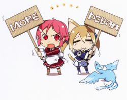 Rule 34 | &gt;:|, 10s, 2girls, :3, :|, = =, animal ears, bunbun, cat ears, cat tail, chibi, closed mouth, cropped, dragon, hair ornament, hairclip, holding, holding sign, lisbeth (sao), lisbeth (sao-alo), minimized, more deban, multiple girls, multiple tails, official art, pina (sao), pink hair, placard, rectangular mouth, sign, silica, silica (sao-alo), sweat, sword art online, tail, tears, two tails, v-shaped eyebrows