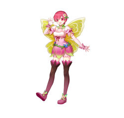 Rule 34 | 1girl, absurdres, alternate costume, belt, boots, breasts, commentary request, detached collar, dress, elbow gloves, est (fire emblem), fairy wings, fire emblem, fire emblem: mystery of the emblem, fire emblem heroes, gloves, gradient clothes, hair ornament, hand up, headband, highres, konfuzikokon, looking at viewer, nintendo, official art, open mouth, pink dress, pink eyes, pink hair, short dress, short hair, simple background, sleeveless, small breasts, smile, solo, standing, thigh boots, thighhighs, white background, wings, zettai ryouiki