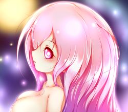 Rule 34 | 1girl, bare shoulders, blush, breasts, denka plus, female focus, highres, large breasts, long hair, looking at viewer, open mouth, original, pink eyes, pink hair, raspberry trifle, solo, very long hair