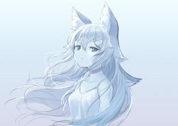 Rule 34 | 1girl, absurdres, animal ear fluff, animal ears, camisole, choker, collarbone, hair ornament, hairclip, highres, hololive, long hair, looking at viewer, monochrome, ookami mio, sleeveless, solo, upper body, virtual youtuber, wind, wolf ears, yamabuki7979